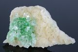 Green Apophyllite Flower on Stilbite Crystals - India #176812-1